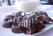 Coconut and blackcurrant chocolates