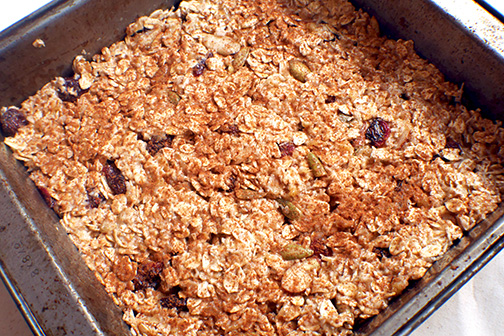 Oat bars ready to bake