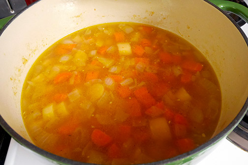 Parsnip Carrot soup cooked